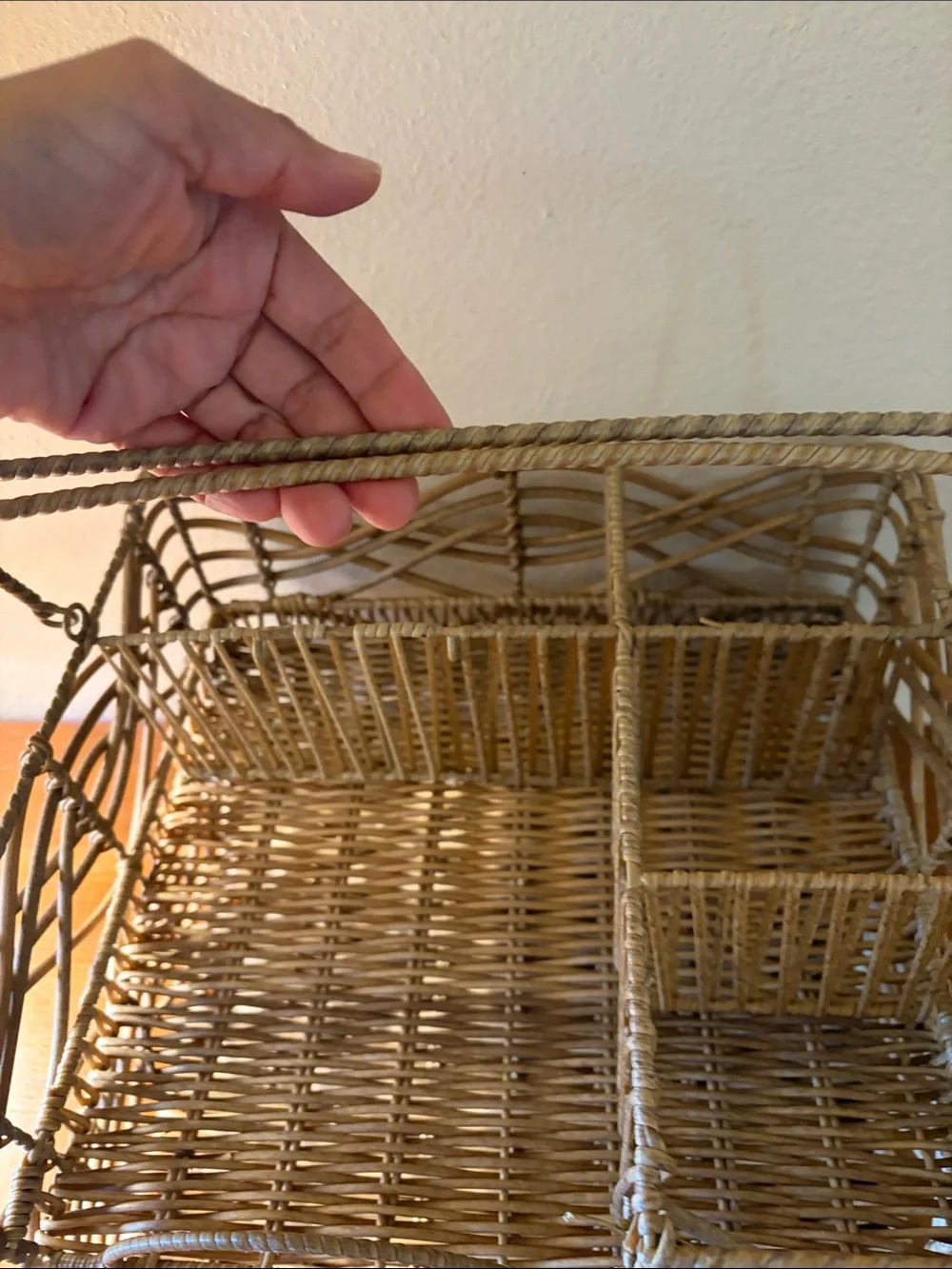 Natural Wicker Countertop Organizer - Tan